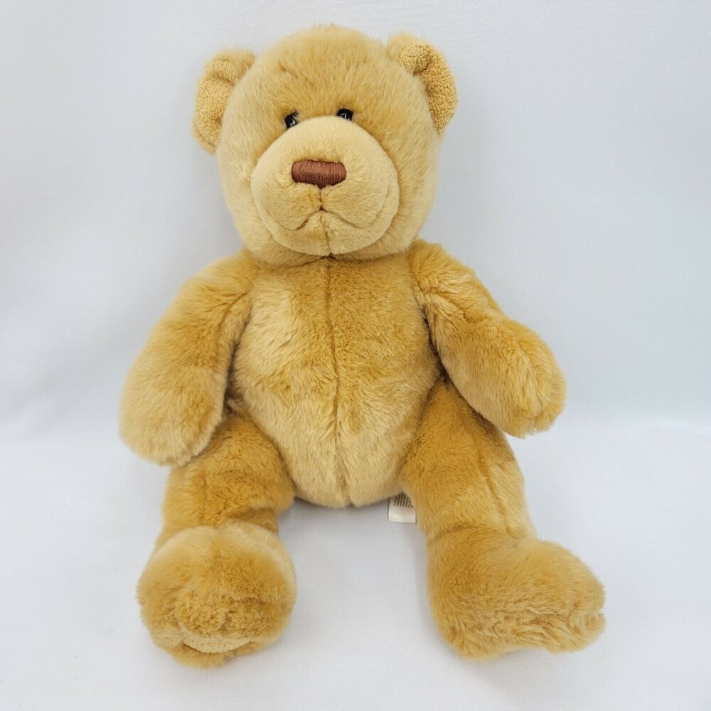 Vtg 2000 Animal Alley Toys R Us 12" Sitting Teddy Bear Plush Tan Stuffed Animal